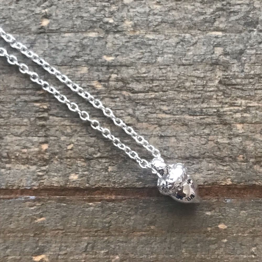 Dainty Silver tone Acorn Necklace